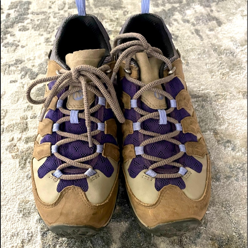 Merrell Vibram Women Purple Low Cut
Stucco Hiking Leather Mesh Boots Sz 9.5